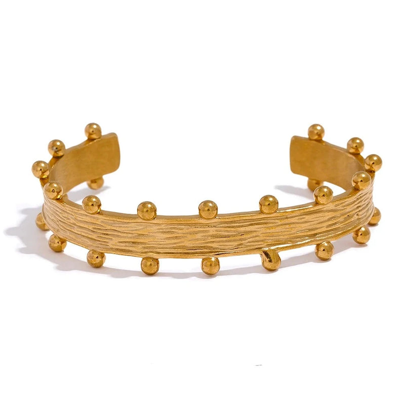 Bracelete Aberto Largo folheado a ouro 18k 