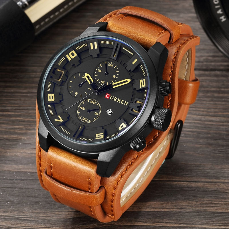 Curren Relógio Masculino de Luxo - Estilo Militar e Steampunk Quartz